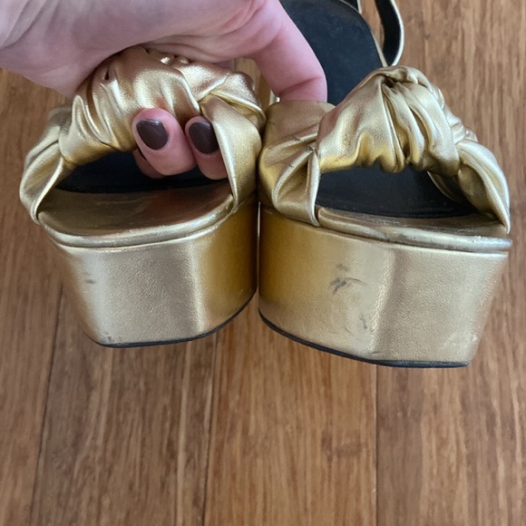 ASOS Knotted Gold Platform Sandal - Picture 5 of 8